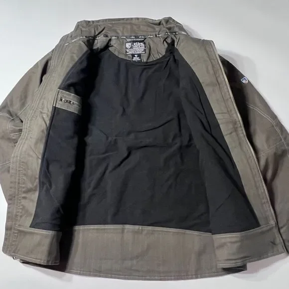 NWOT Kuhl Burr Jacket Mens Size Large Gunmetal Green Canvas Full Zip - Picture 7 of 11